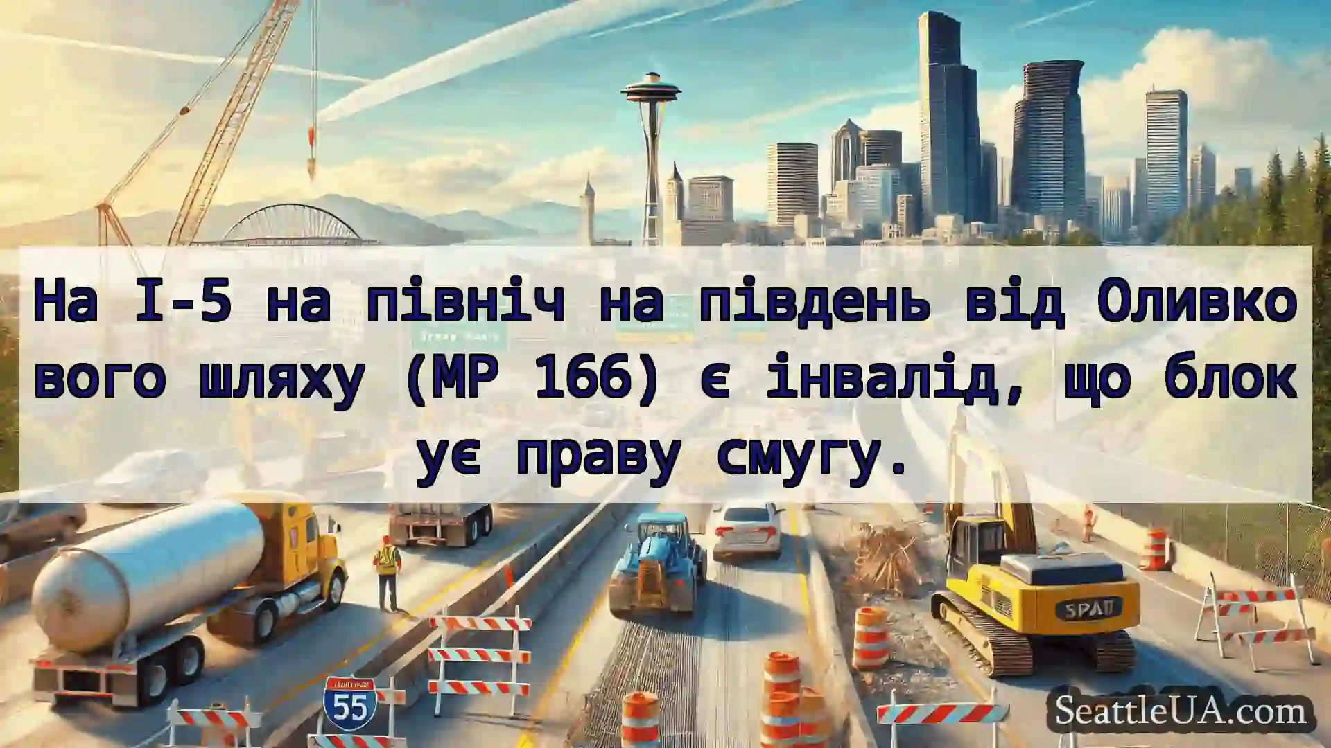 Транспортні новини Сіетла На I-5 на північ на південь від