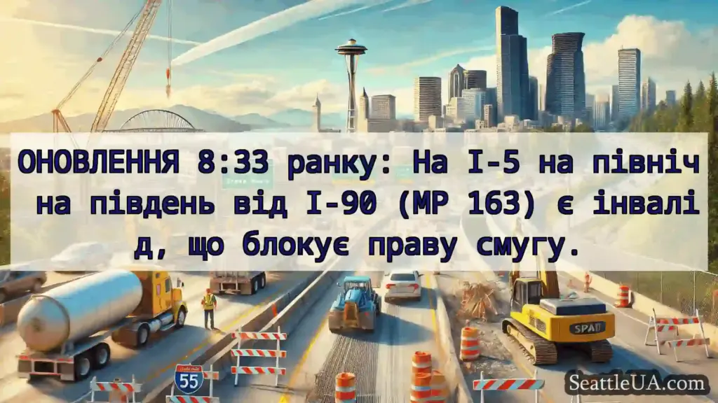 Транспортні новини Сіетла ОНОВЛЕННЯ 8:33 ранку: На I-5 на