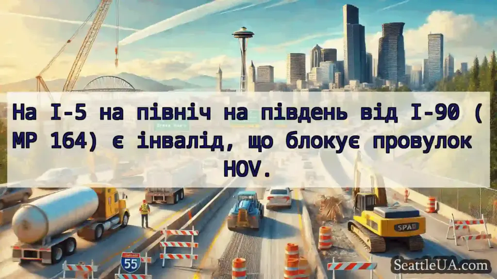 Транспортні новини Сіетла На I-5 на північ на південь від