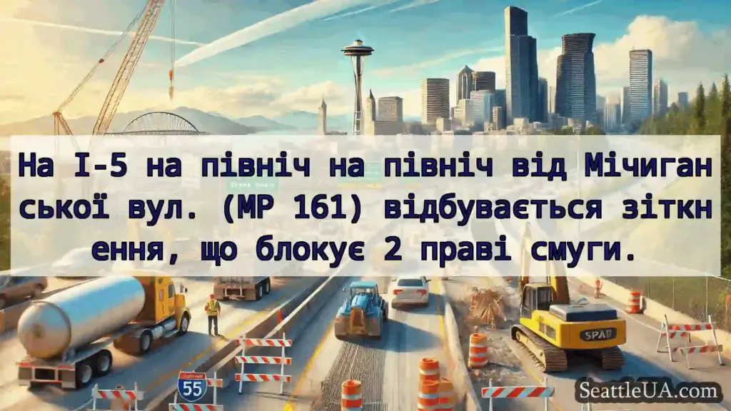 Транспортні новини Сіетла На I-5 на північ на північ від