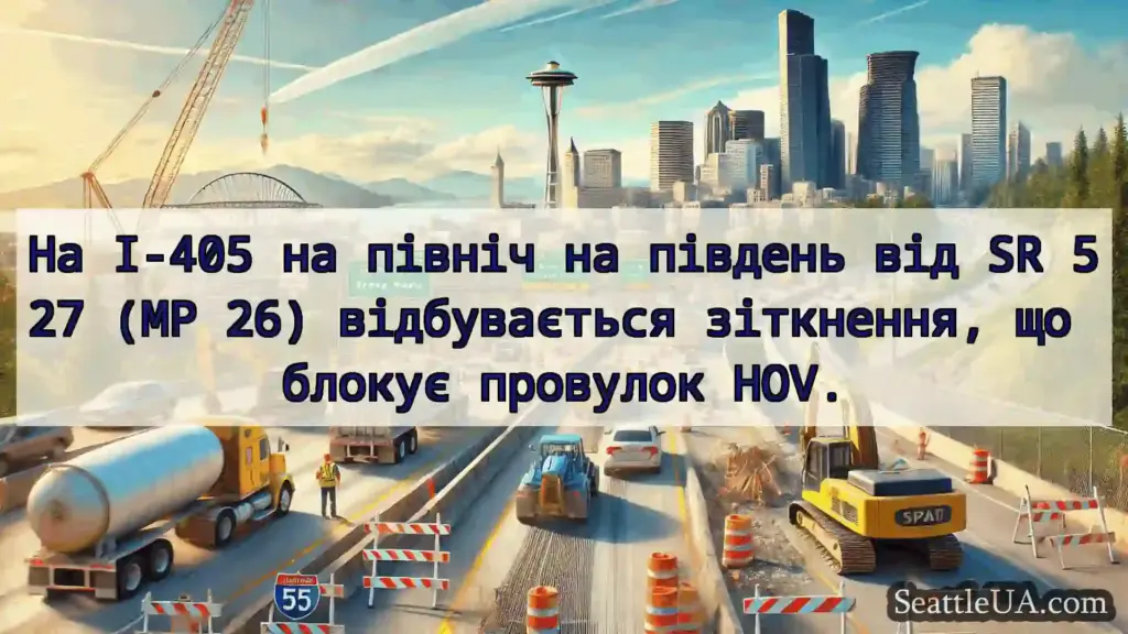 Транспортні новини Сіетла На I-405 на північ на південь від