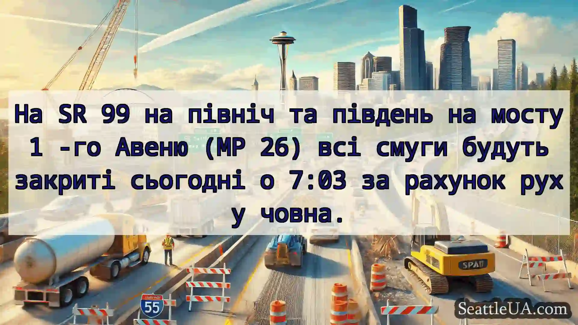 Транспортні новини Сіетла На SR 99 на північ та південь на