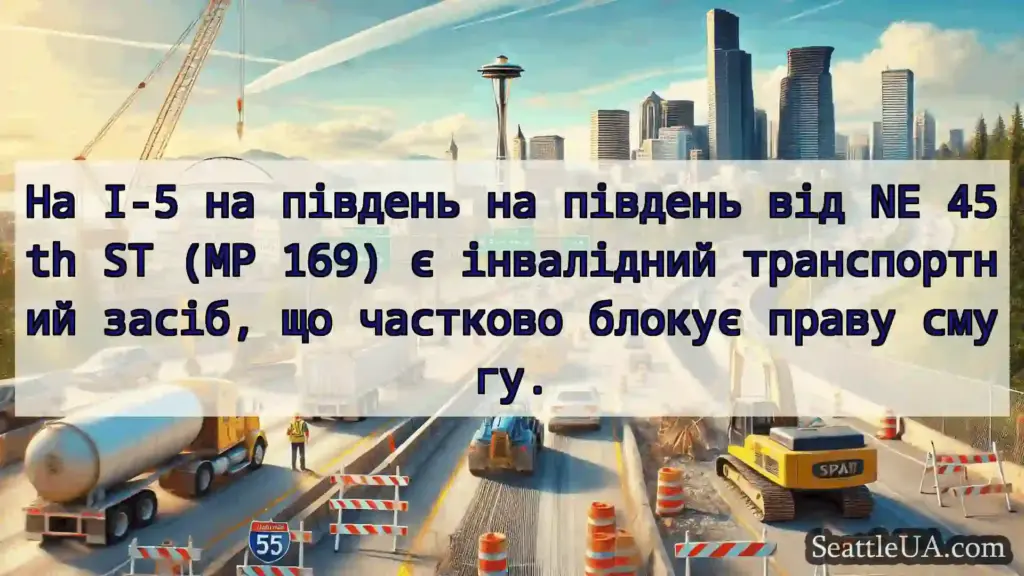 Транспортні новини Сіетла На I-5 на південь на південь від