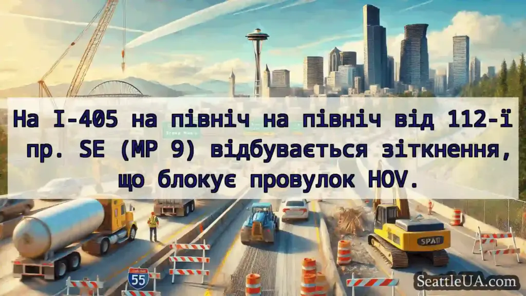 Транспортні новини Сіетла На I-405 на північ на північ від