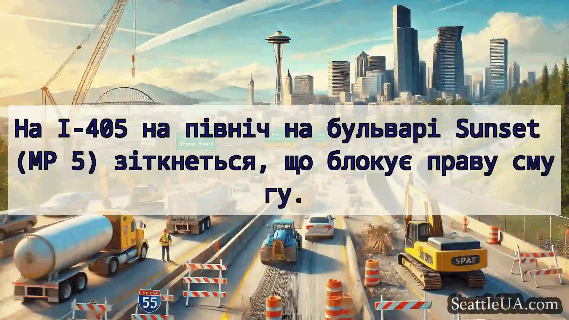 Транспортні новини Сіетла На I-405 на північ на бульварі