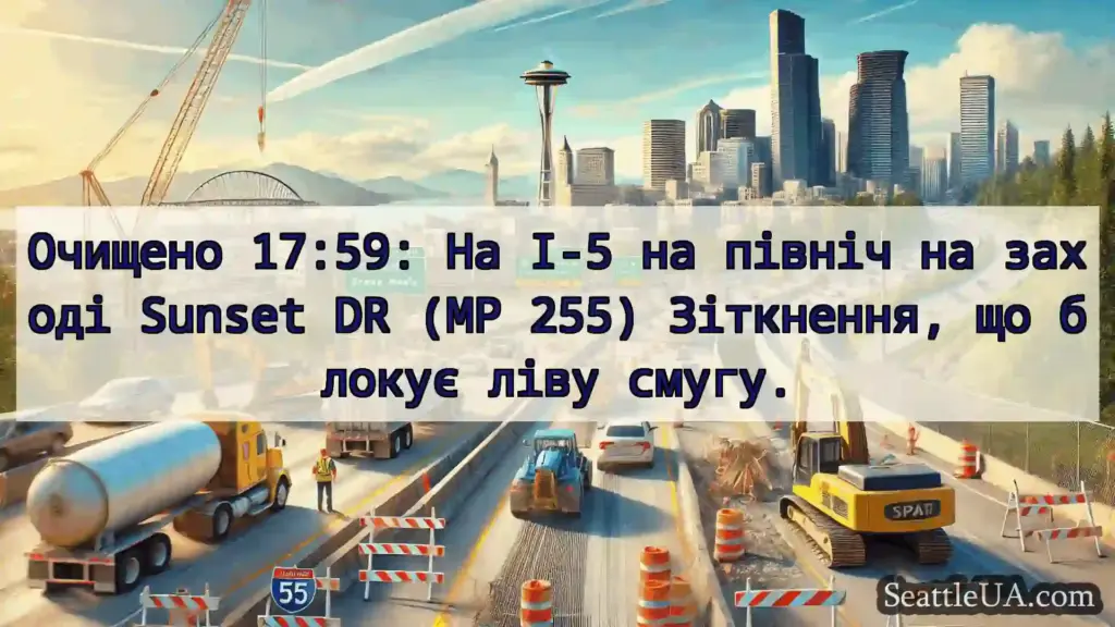 Транспортні новини Сіетла Очищено 17:59: На I-5 на північ на