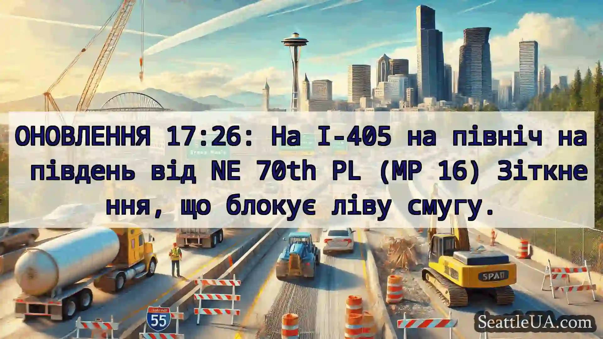 Транспортні новини Сіетла ОНОВЛЕННЯ 17:26: На I-405 на