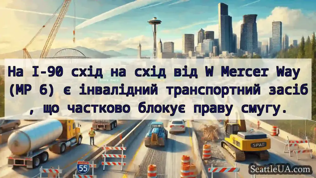 Транспортні новини Сіетла На I-90 схід на схід від W Mercer