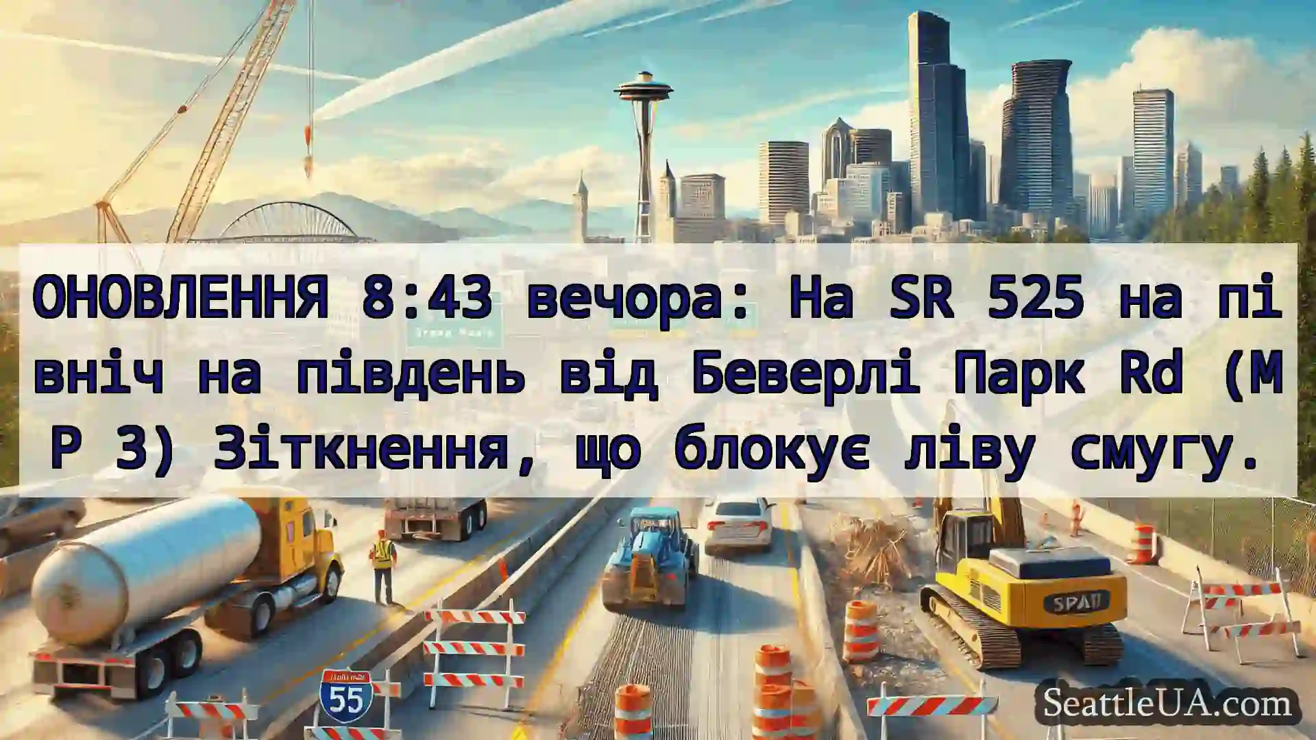 Транспортні новини Сіетла ОНОВЛЕННЯ 8:43 вечора: На SR 525
