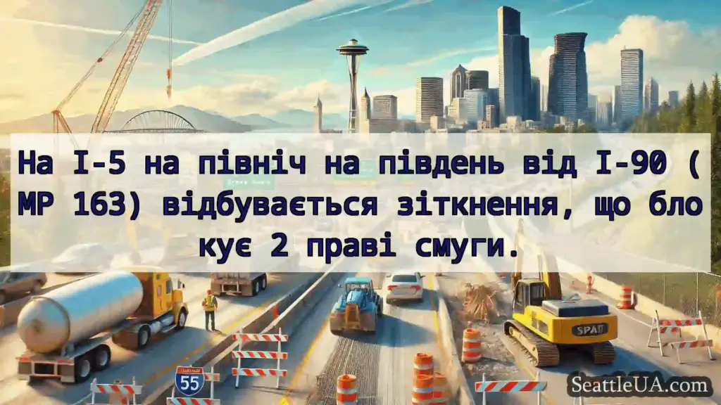 Транспортні новини Сіетла На I-5 на північ на південь від