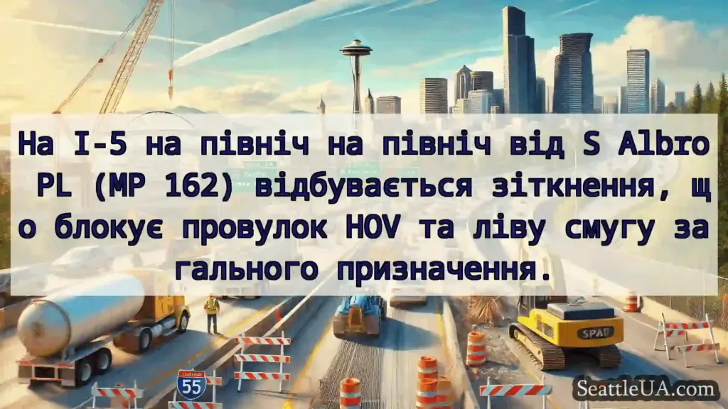 Транспортні новини Сіетла На I-5 на північ на північ від S