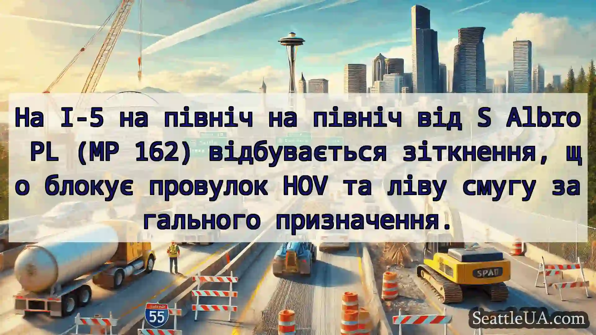 Транспортні новини Сіетла На I-5 на північ на північ від S