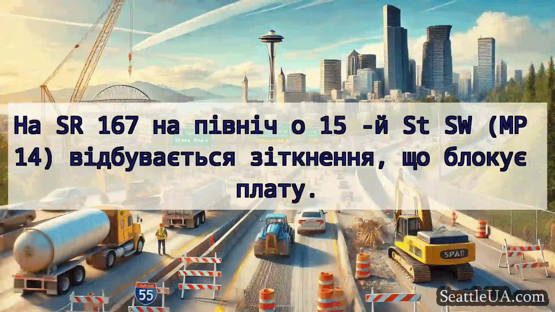 Транспортні новини Сіетла На SR 167 на північ о 15 -й St SW