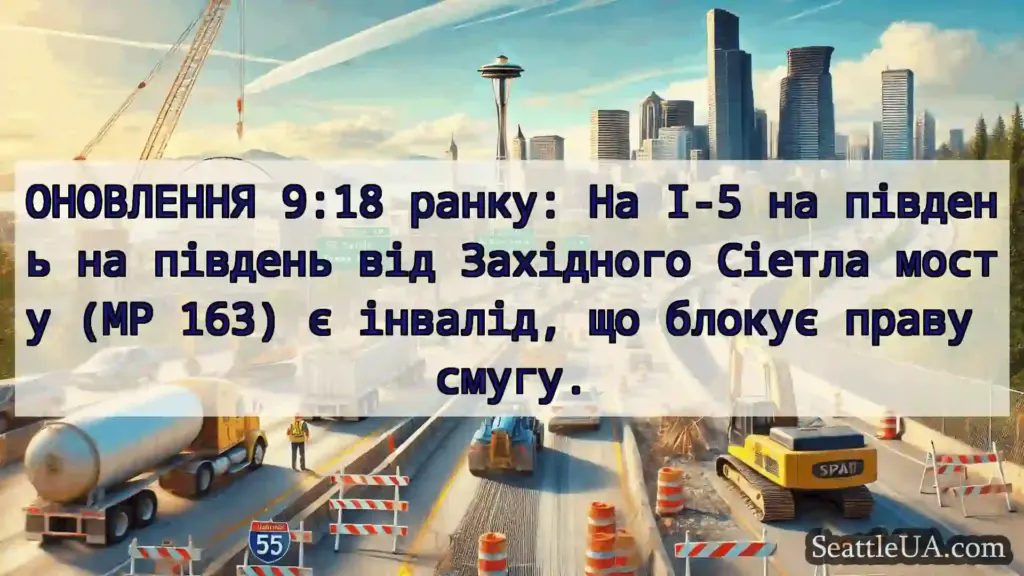 Транспортні новини Сіетла ОНОВЛЕННЯ 9:18 ранку: На I-5 на