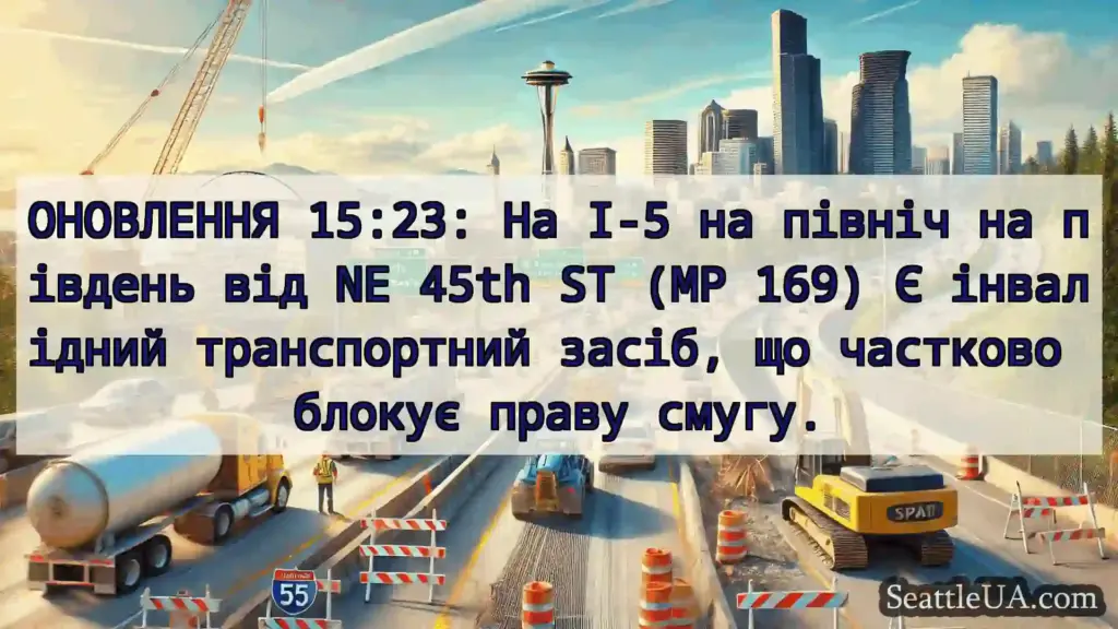 Транспортні новини Сіетла ОНОВЛЕННЯ 15:23: На I-5 на північ