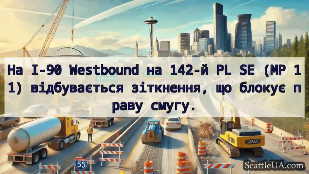 Транспортні новини Сіетла На I-90 Westbound на 142-й PL SE
