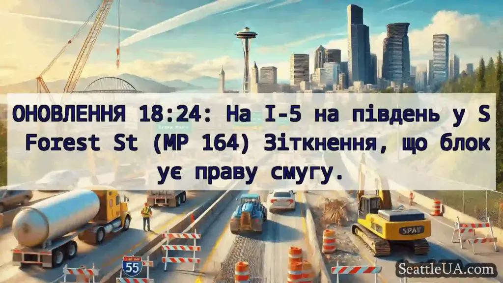 Транспортні новини Сіетла ОНОВЛЕННЯ 18:24: На I-5 на південь