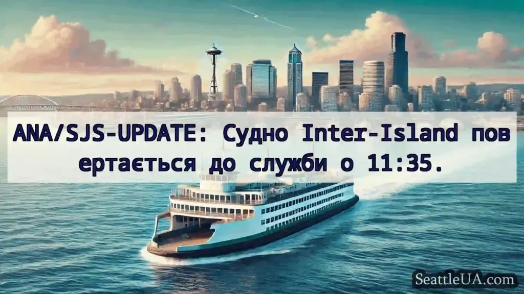 новини про пороми Сіетла ANA/SJS-UPDATE: Судно Inter-Island