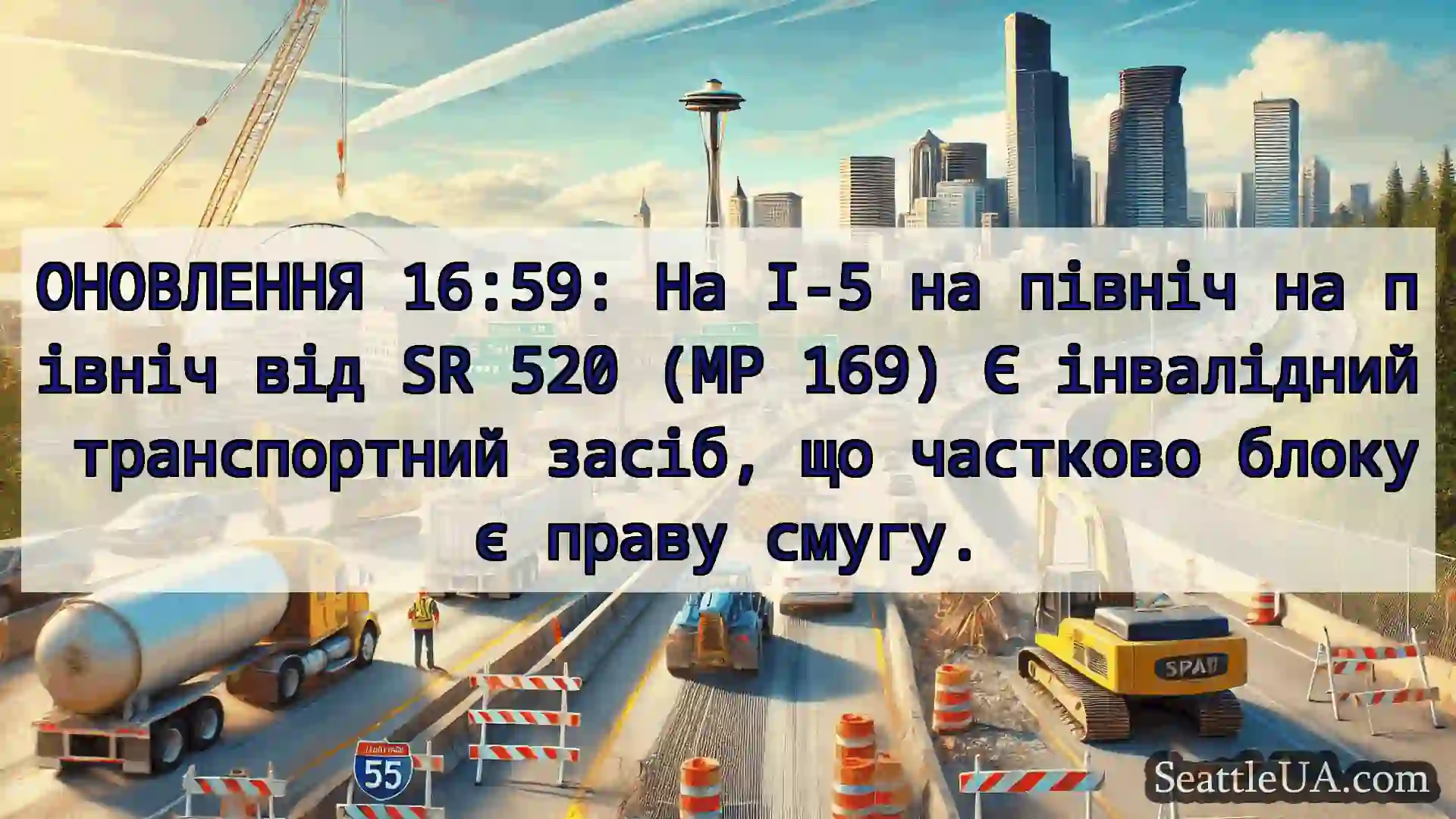 Транспортні новини Сіетла ОНОВЛЕННЯ 16:59: На I-5 на північ