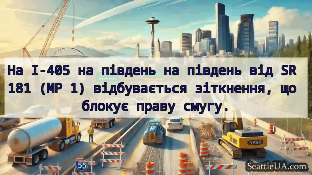Транспортні новини Сіетла На I-405 на південь на південь від