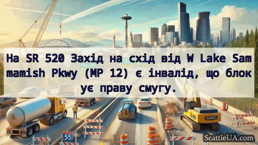 Транспортні новини Сіетла На SR 520 Захід на схід від W Lake