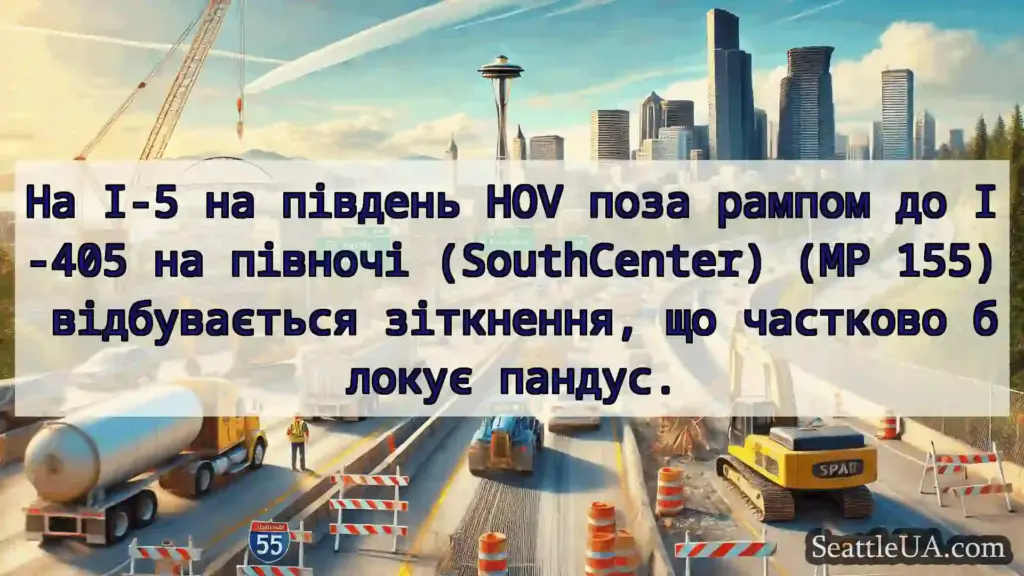 Транспортні новини Сіетла На I-5 на південь HOV поза рампом