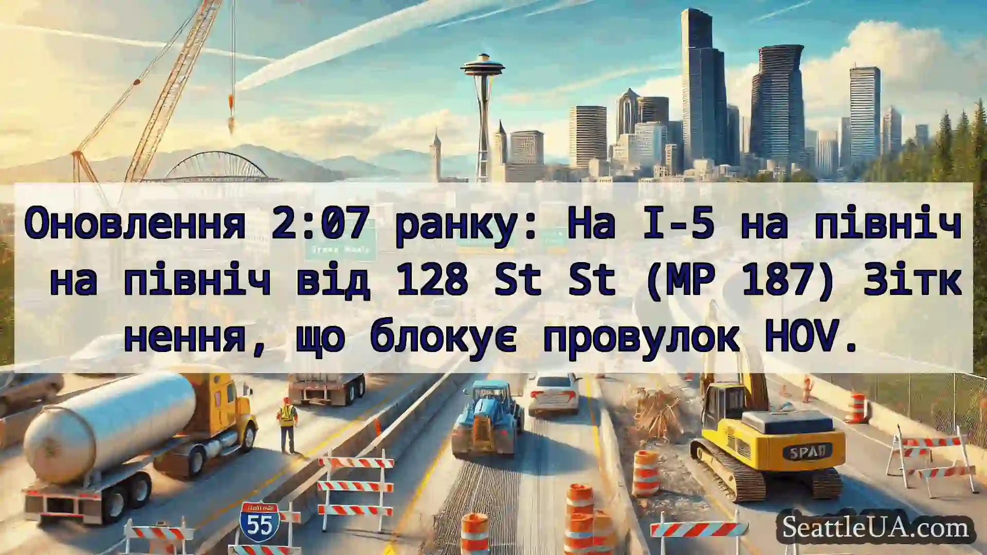Транспортні новини Сіетла Оновлення 2:07 ранку: На I-5 на