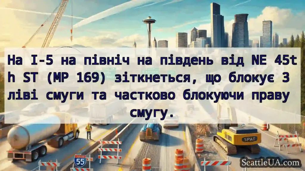 Транспортні новини Сіетла На I-5 на північ на південь від NE