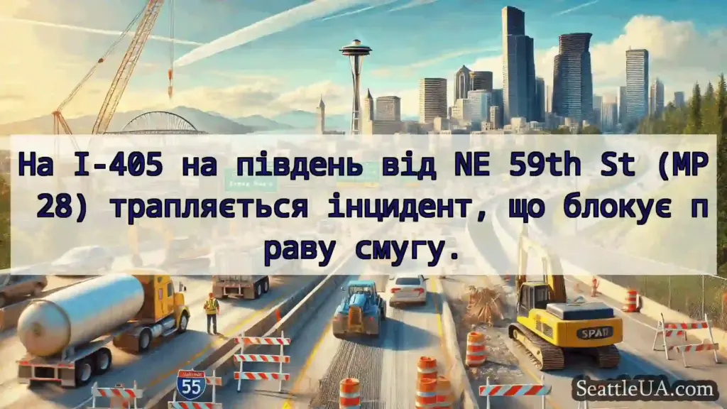 Транспортні новини Сіетла На I-405 на південь від NE 59th St