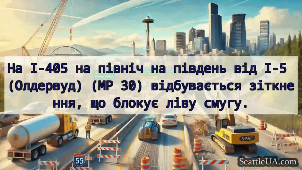 Транспортні новини Сіетла На I-405 на північ на південь від