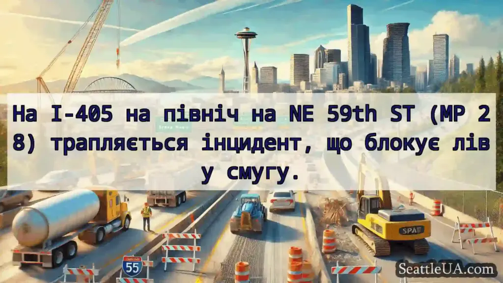 Транспортні новини Сіетла На I-405 на північ на NE 59th ST