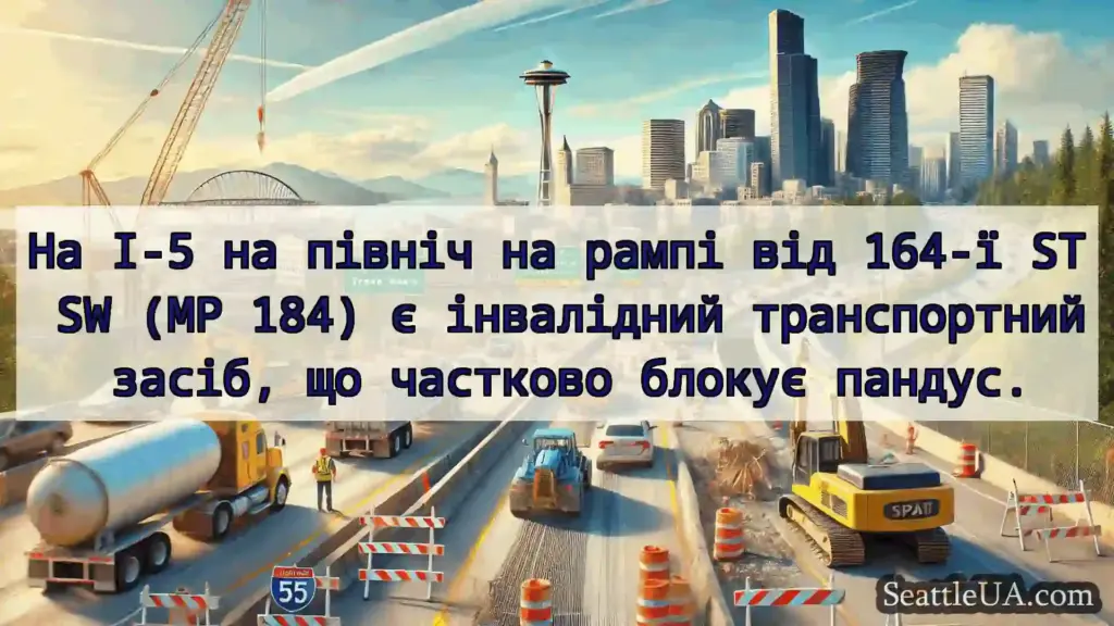 Транспортні новини Сіетла На I-5 на північ на рампі від