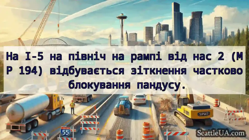 Транспортні новини Сіетла На I-5 на північ на рампі від нас