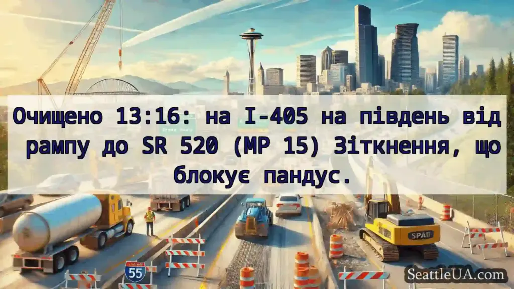 Транспортні новини Сіетла Очищено 13:16: на I-405 на південь