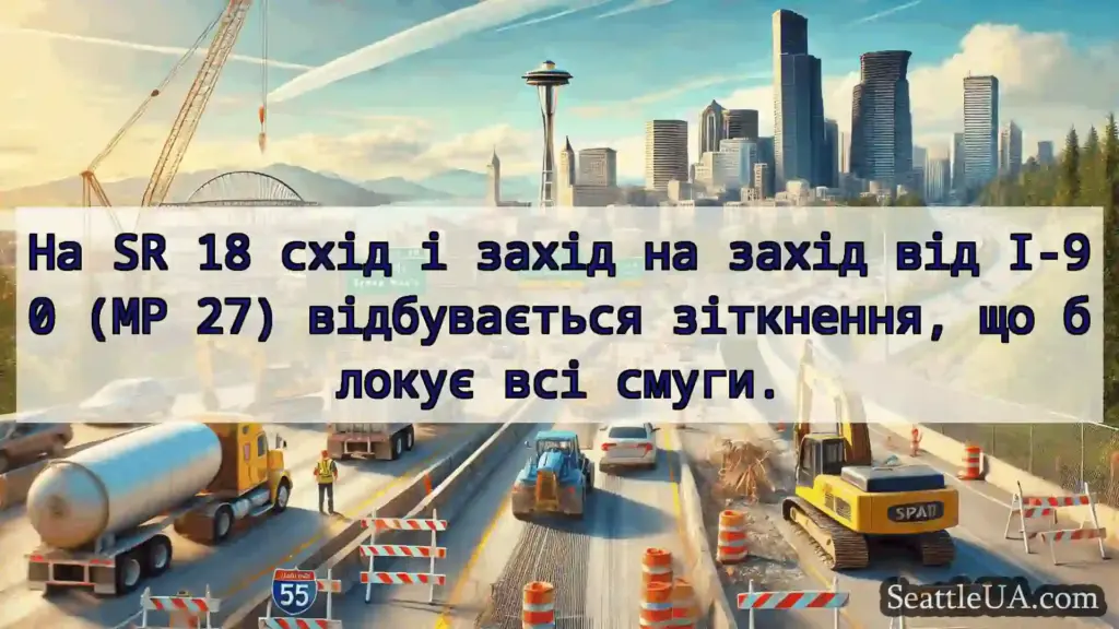 Транспортні новини Сіетла На SR 18 схід і захід на захід від