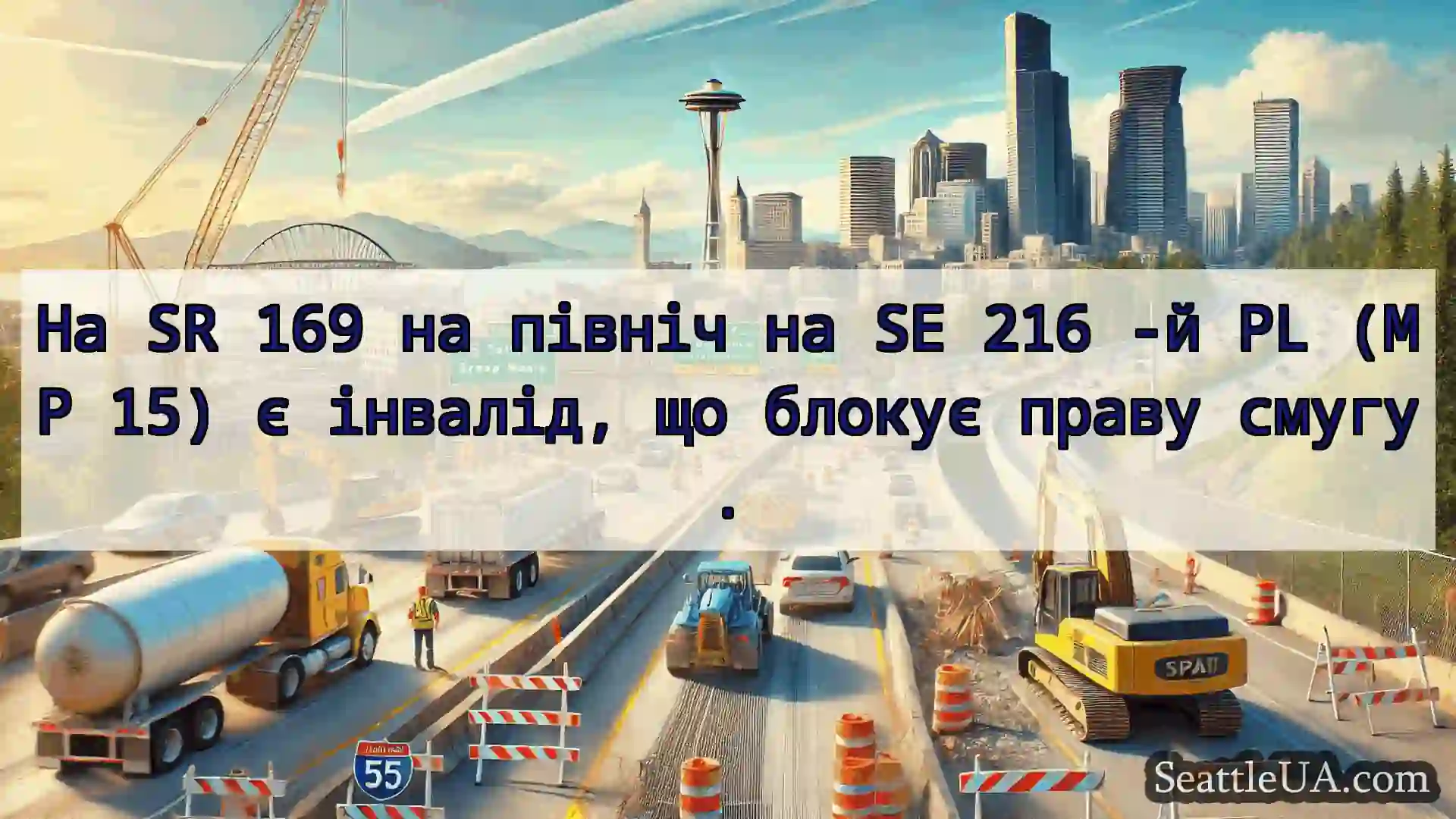 Транспортні новини Сіетла На SR 169 на північ на SE 216 -й