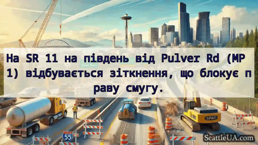 Транспортні новини Сіетла На SR 11 на південь від Pulver Rd