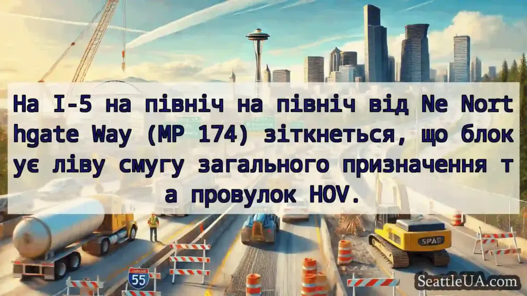 Транспортні новини Сіетла На I-5 на північ на північ від Ne