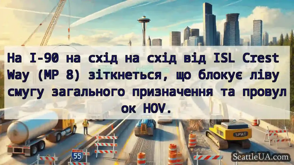 Транспортні новини Сіетла На I-90 на схід на схід від ISL