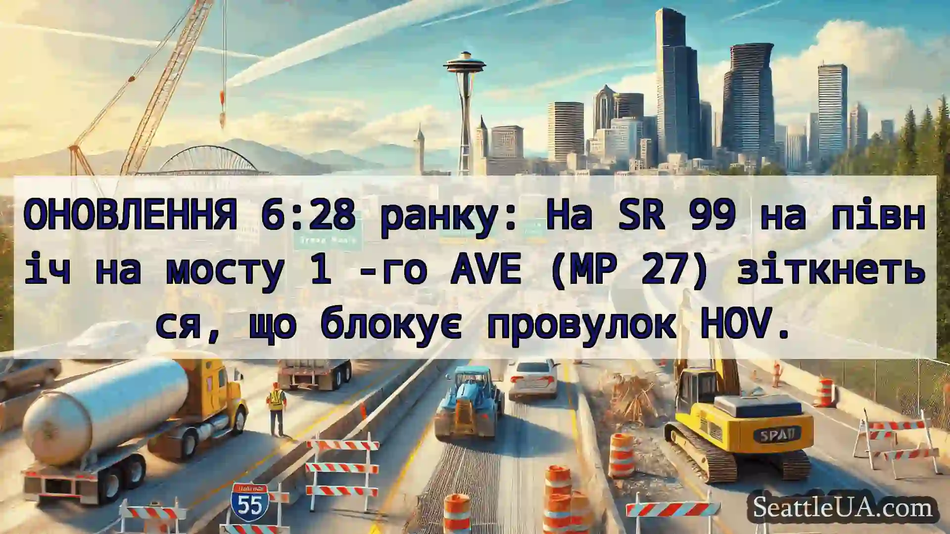 Транспортні новини Сіетла ОНОВЛЕННЯ 6:28 ранку: На SR 99 на