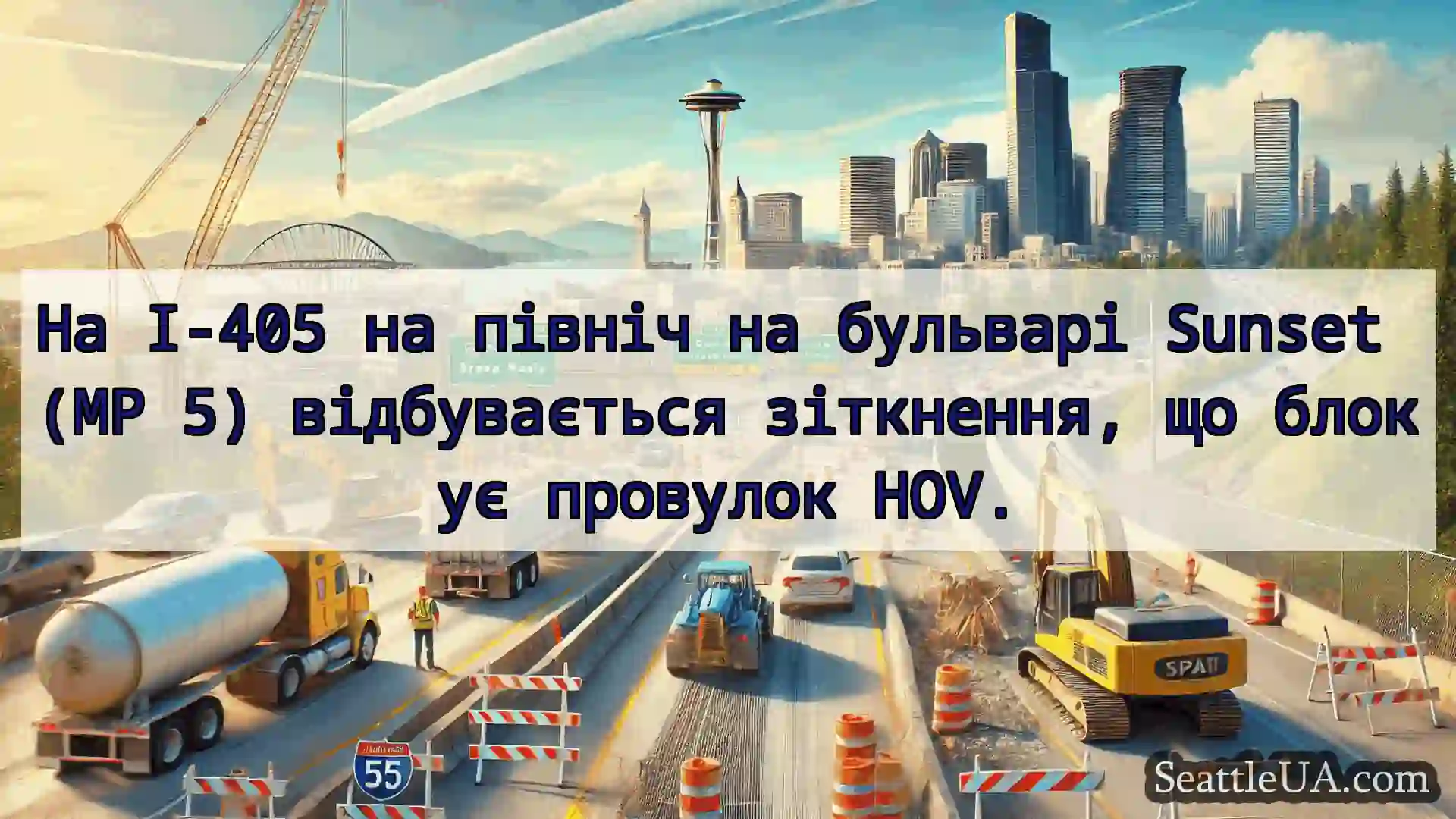 Транспортні новини Сіетла На I-405 на північ на бульварі