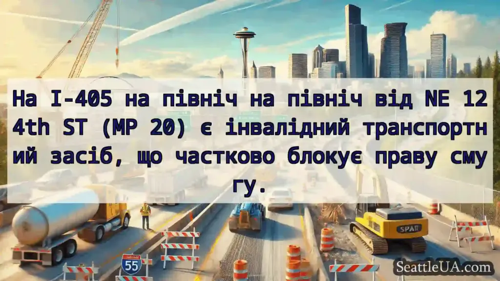 Транспортні новини Сіетла На I-405 на північ на північ від