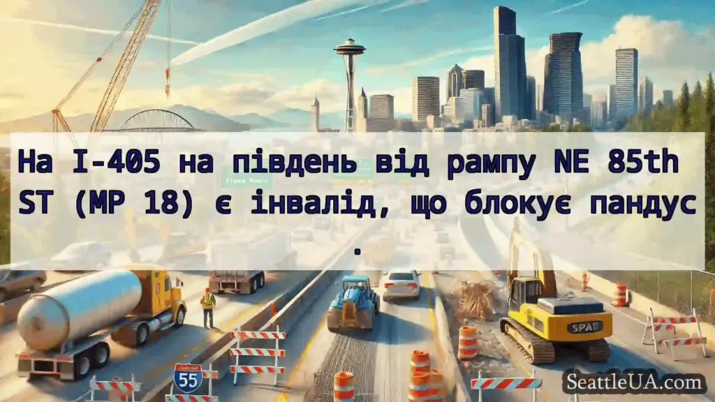 Транспортні новини Сіетла На I-405 на південь від рампу NE