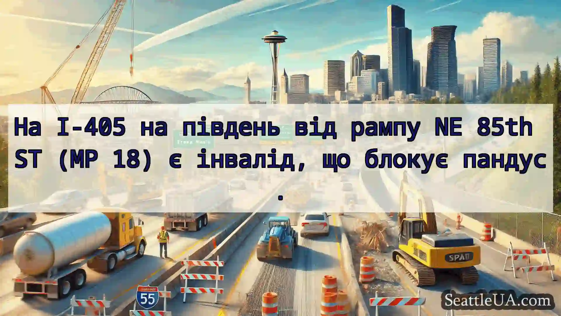 Транспортні новини Сіетла На I-405 на південь від рампу NE