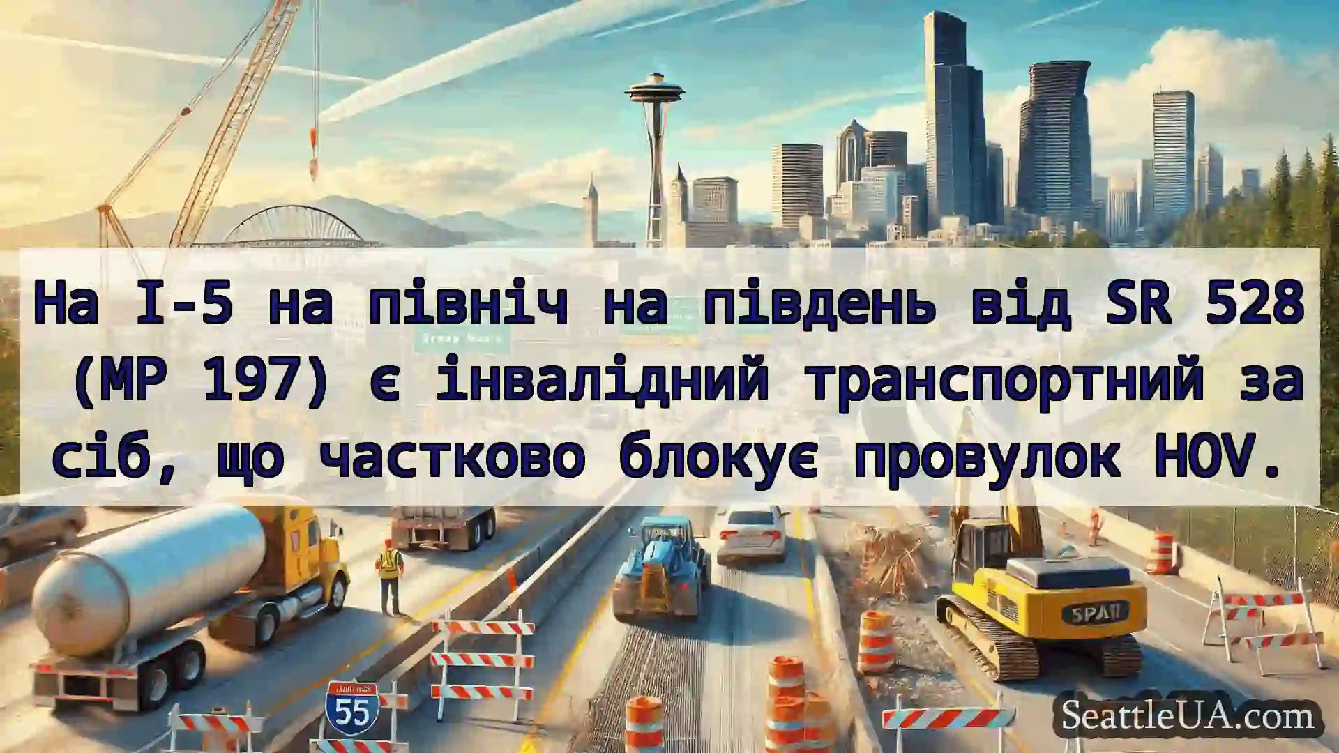 Транспортні новини Сіетла На I-5 на північ на південь від SR
