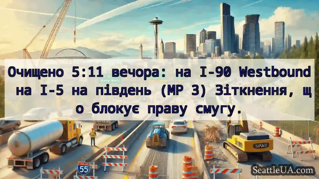 Транспортні новини Сіетла Очищено 5:11 вечора: на I-90
