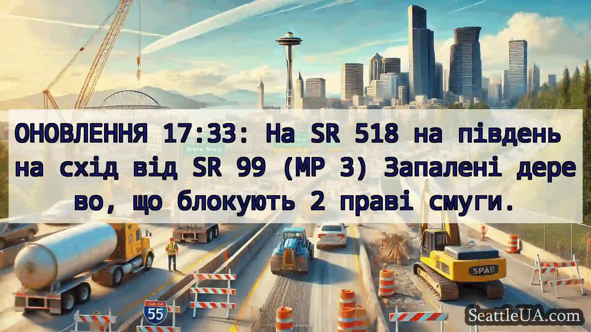 Транспортні новини Сіетла ОНОВЛЕННЯ 17:33: На SR 518 на