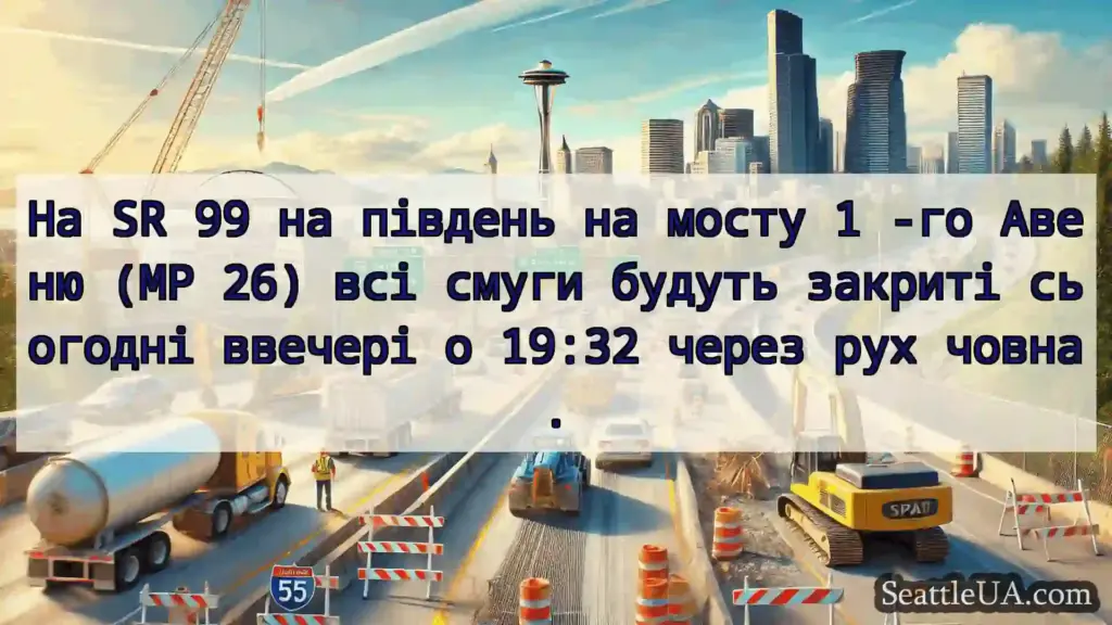Транспортні новини Сіетла На SR 99 на південь на мосту 1 -го