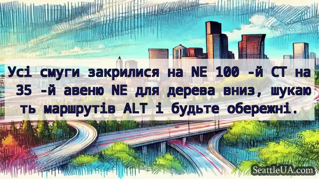 Транспортні новини Сіетла Усі смуги закрилися на NE 100 -й