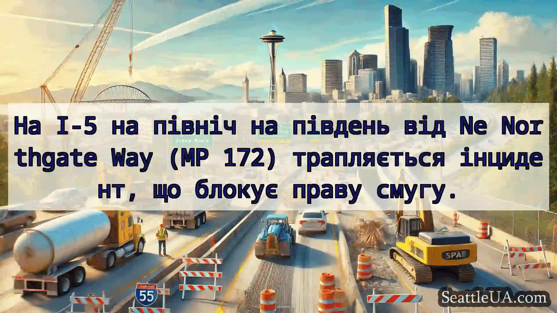 Транспортні новини Сіетла На I-5 на північ на південь від Ne